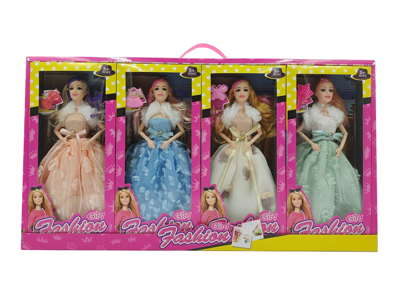 11.5-Inch Solid 9-Joint Fashion Doll With Comb Hair Clip Bag 8PCS