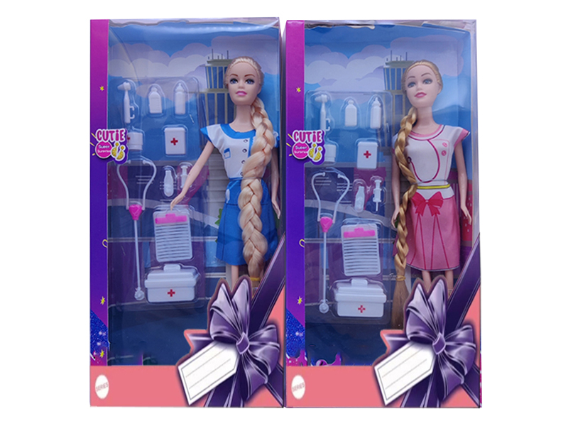 11.5-Inch Solid Nurse Outfit Dolls With Medical Equipment