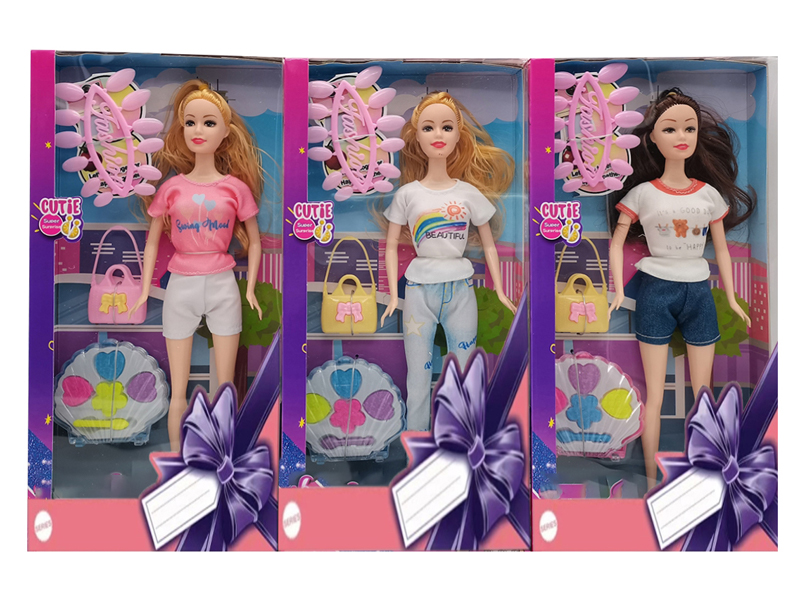 11.5-Inch Solid Fashion Doll With Makeup Box And Bag Accessories