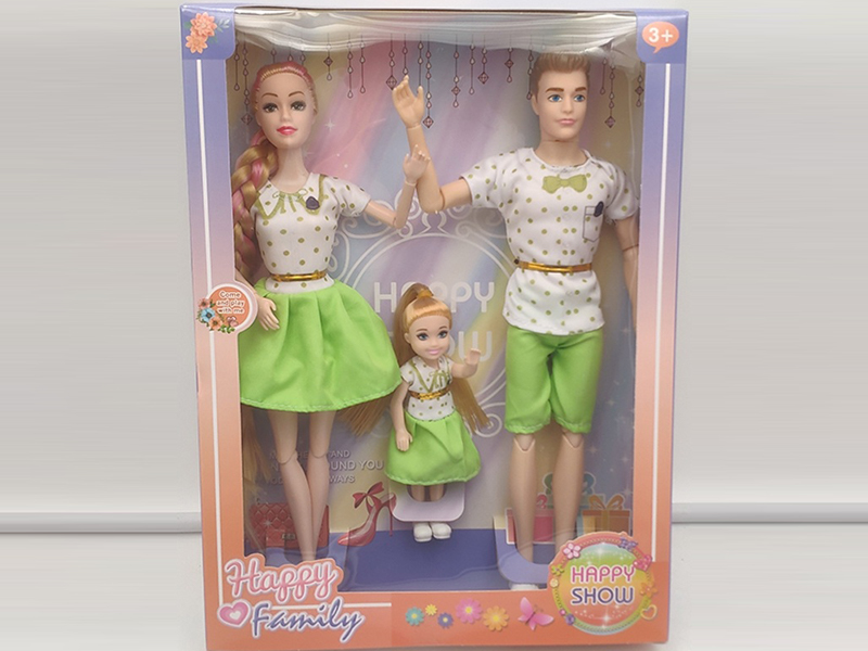 11.5-Inch Solid Family Doll Set（3PCS）