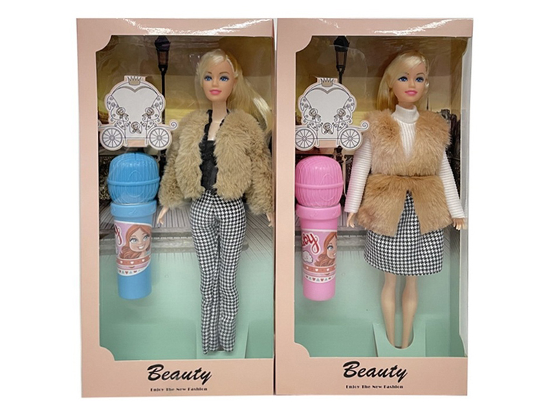 11.5-Inch Solid Body Fashion Plush Sweater Doll With Microphone