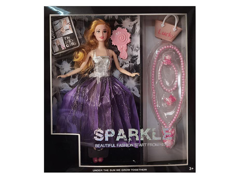 11.5-Inch 9-Joint Full Body Dress Doll With Comb, Handbag And Accessories