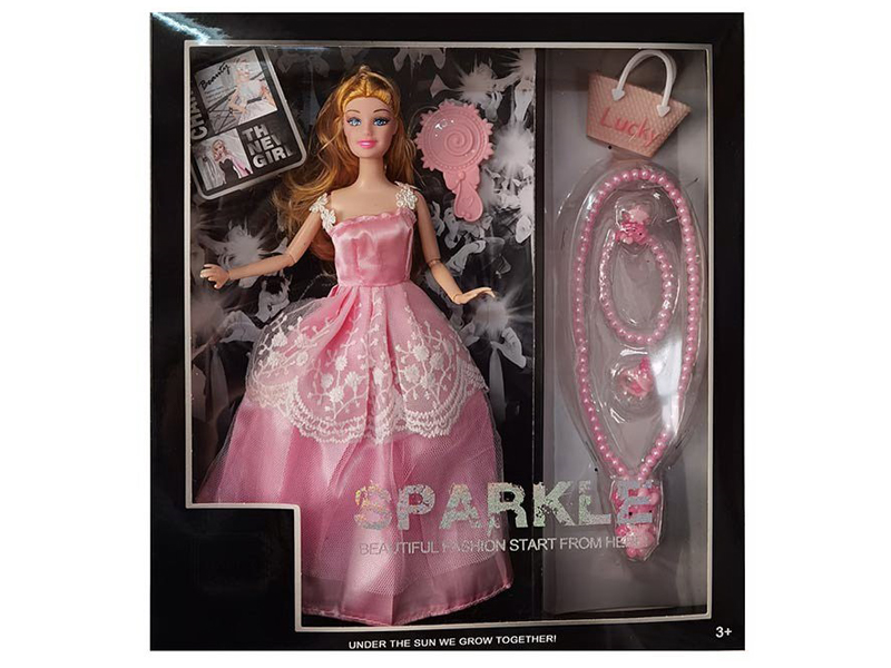 11.5-Inch 9-Joint Full Body Dress Doll With Comb, Handbag And Accessories