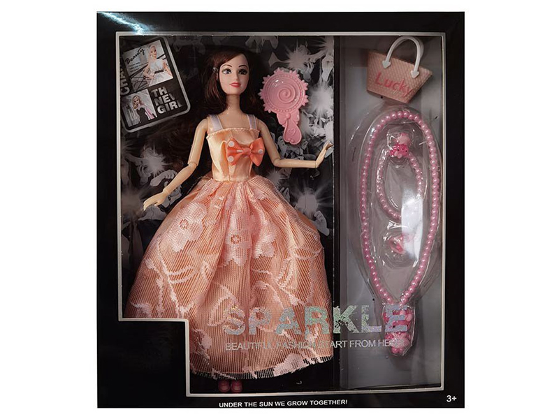 11.5-Inch 9-Joint Full Body Dress Doll With Comb, Handbag And Accessories