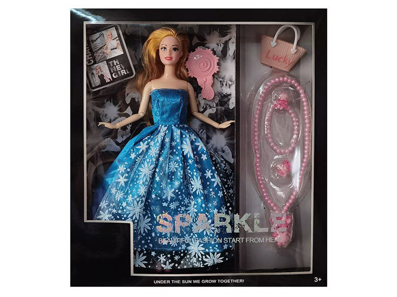 11.5-Inch 9-Joint Full Body Dress Doll With Comb, Handbag And Accessories