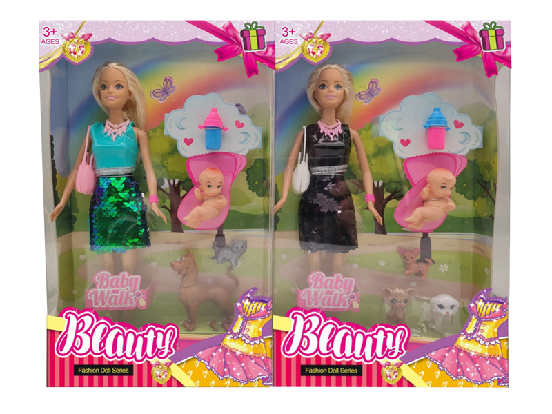 11.5-Inch Full-Length Short Skirt Doll Set