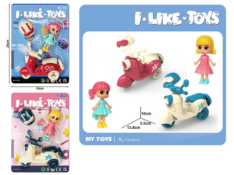 Slide Motorcycle + Cartoon Doll