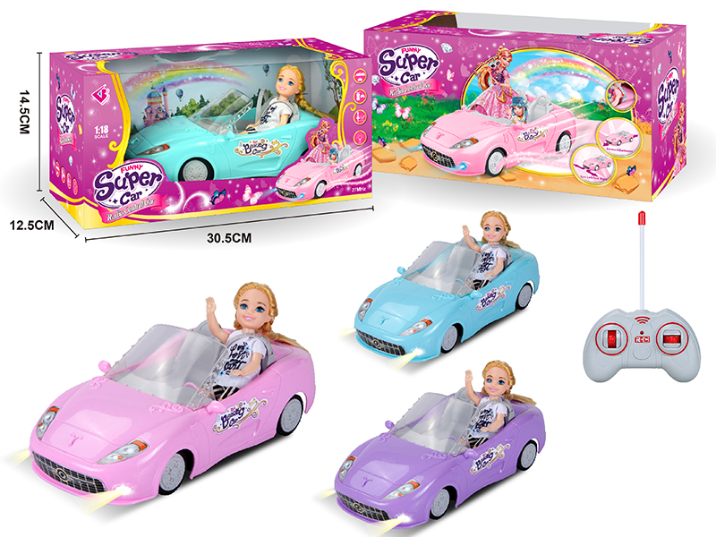 1:18 4-Channel Remote Control Car With Doll