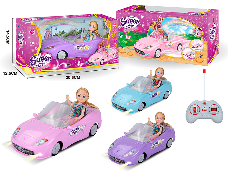 1:18 4-Channel Remote Control Car With Doll