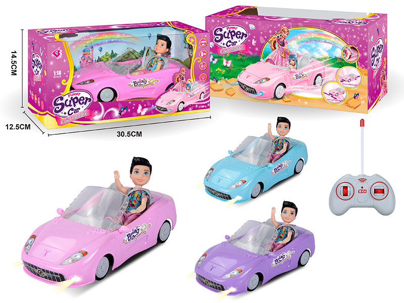 1:18 4-Channel Remote Control Car With Doll