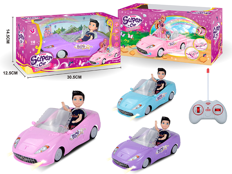 1:18 4-Channel Remote Control Car With Doll