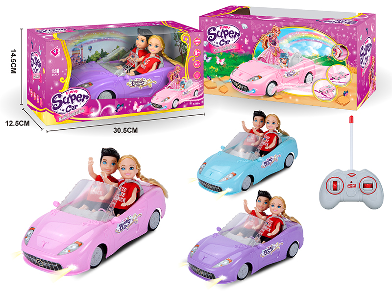 1:18 4-Channel Remote Control Car With 2 Dolls