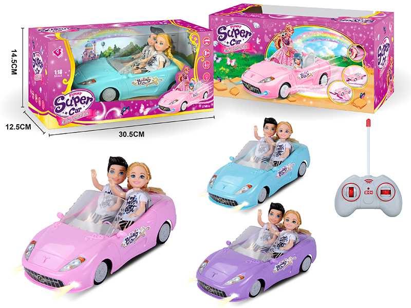 1:18 4-Channel Remote Control Car With 2 Dolls