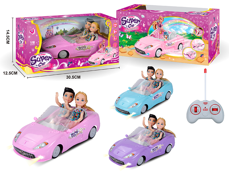 1:18 4-Channel Remote Control Car With 2 Dolls