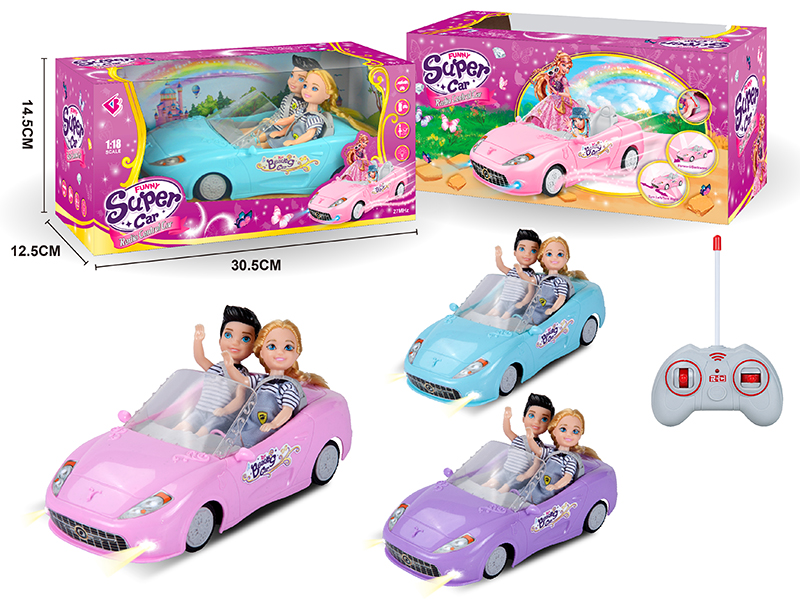 1:18 4-Channel Remote Control Car With 2 Dolls