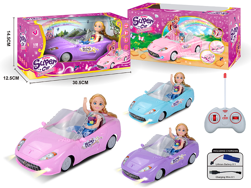 1:18 4-Channel Remote Control Car With Doll