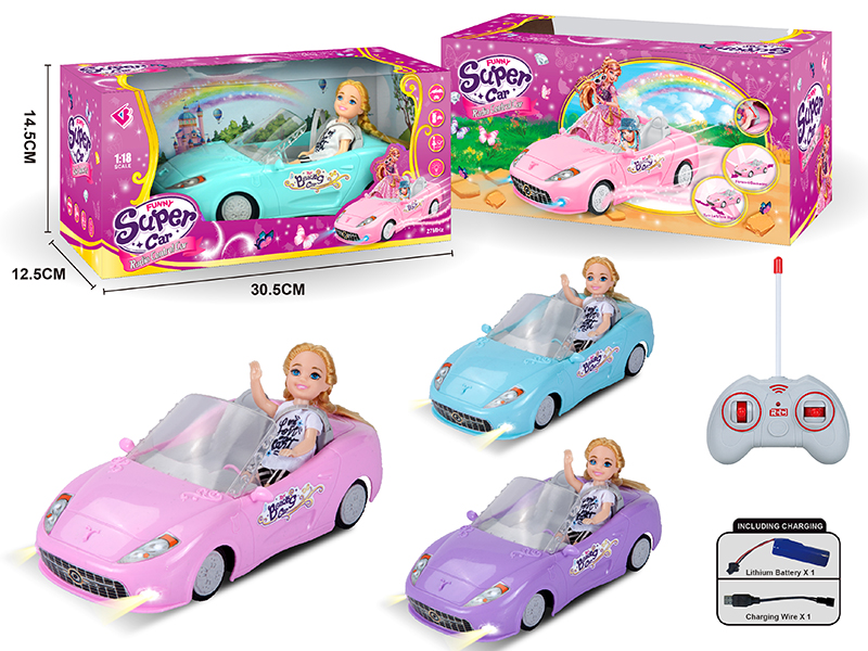 1:18 4-Channel Remote Control Car With Doll