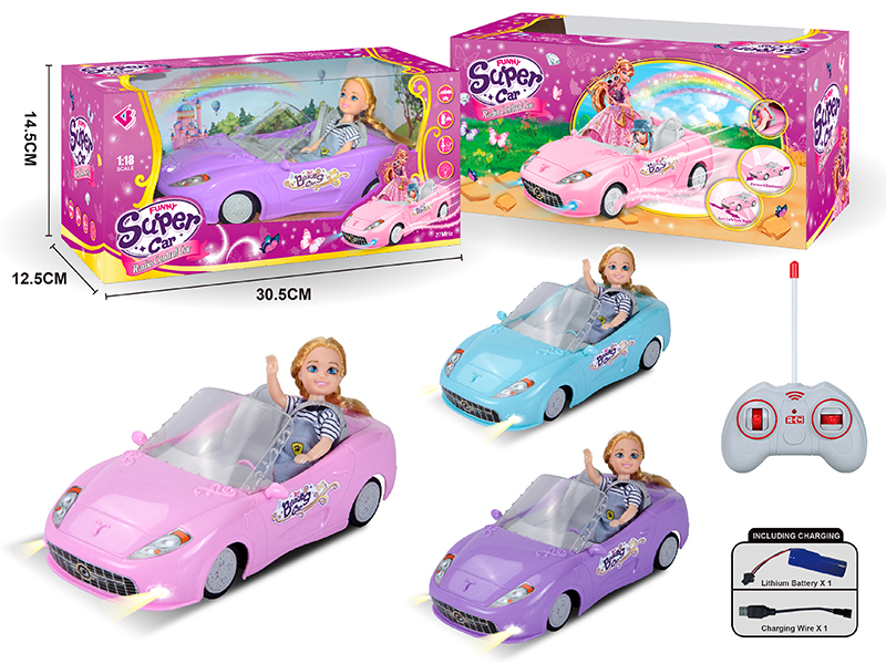 1:18 4-Channel Remote Control Car With Doll