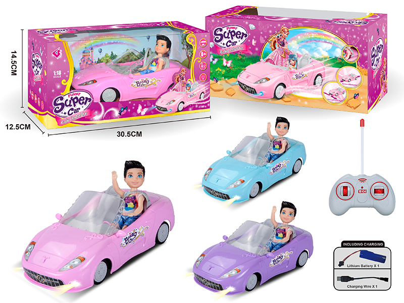 1:18 4-Channel Remote Control Car With Doll