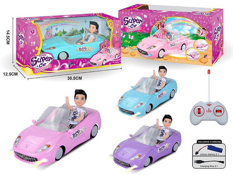 1:18 4-Channel Remote Control Car With Doll