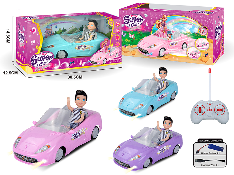 1:18 4-Channel Remote Control Car With Doll