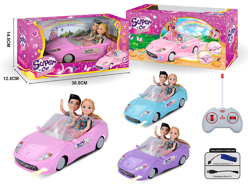 1:18 4-Channel Remote Control Car With 2 Dolls