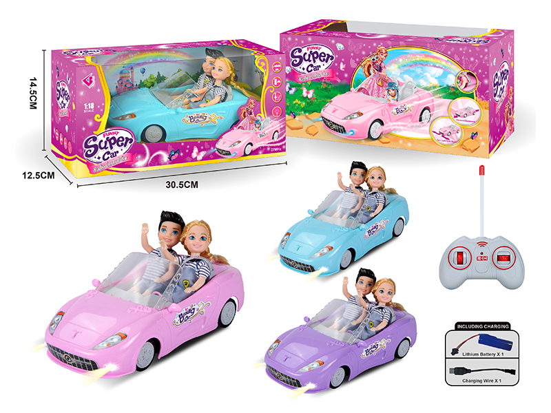 1:18 4-Channel Remote Control Car With 2 Dolls