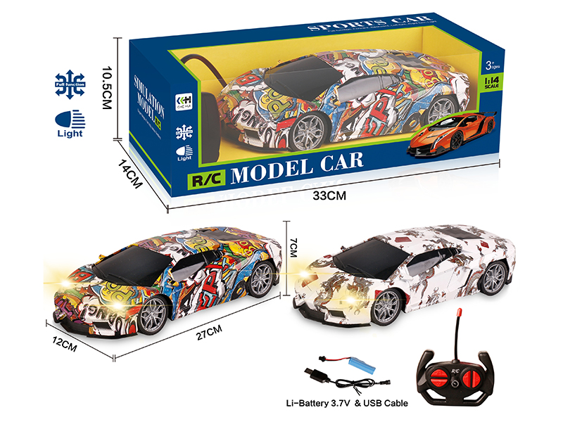 27Mhz 1:14 4-Channel Graffiti Remote Control Car Lamborghini Murcielago With Lights(Included Batteries)