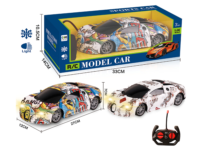 27Mhz 1:14 4-Channel Graffiti Remote Control Bugatti Car With Lights(Not Included Batteries)