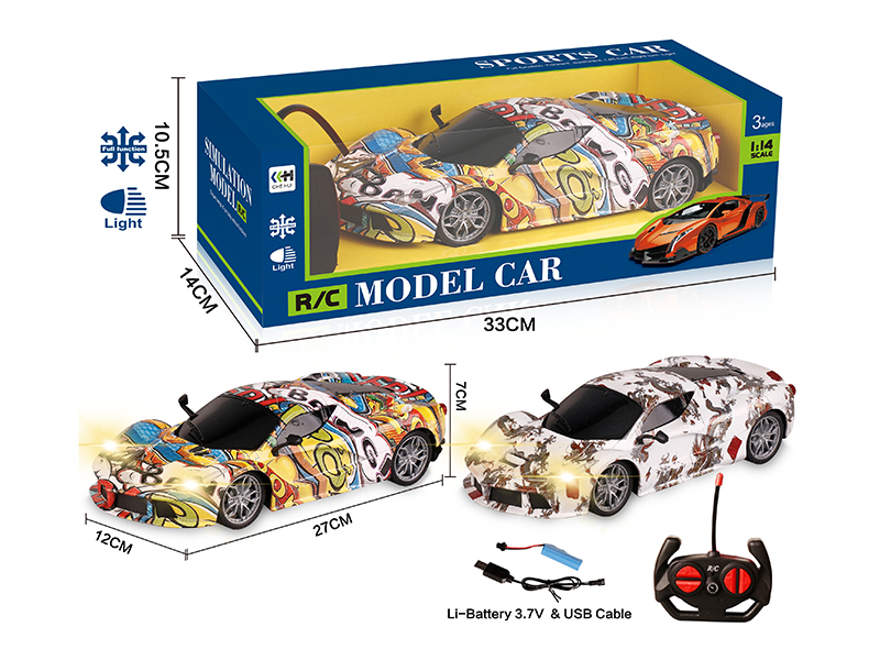 27Mhz 1:14 4-Channel Graffiti Remote Control LaFerrari Car With Lights(Included Batteries)