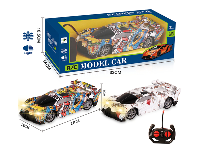 27Mhz 1:14 4-Channel Graffiti Remote Control Car Bugatti Veyron With Lights(Not Included Batteries)