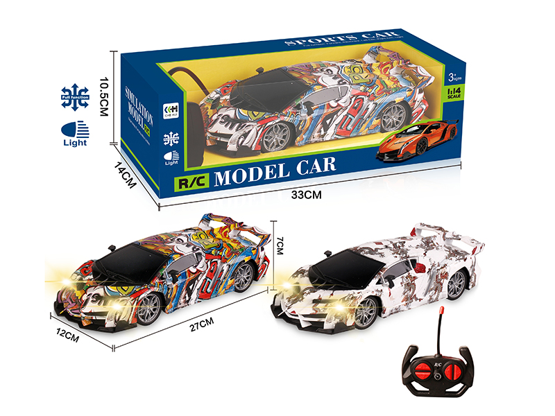 27Mhz 1:14 4-Channel Graffiti Remote Control Car Lamborghini Veneno With Lights(Not Included Batteries)