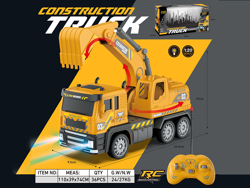 1:20 4-Channel Remote Control Engineering Excavator With Lights