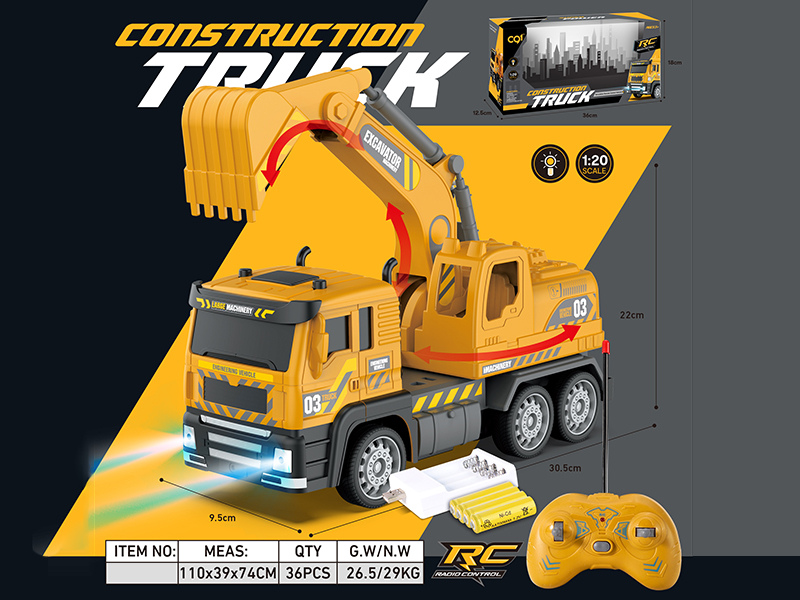 1:20 4-Channel Remote Control Engineering Excavator With Lights