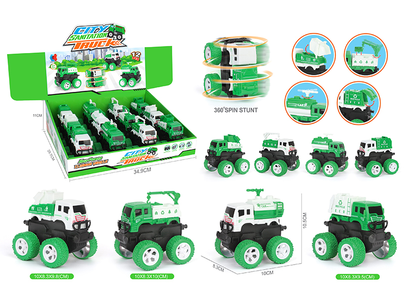 Friction Stunt Off-Road Sanitation Truck 12pcs