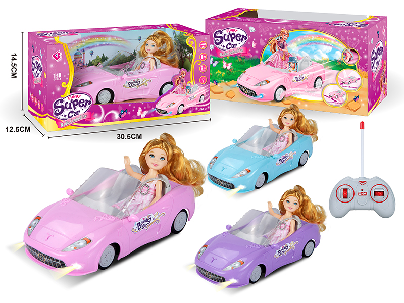 1:18 4-Channel Remote Control Car With Doll