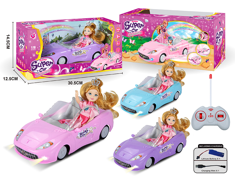 1:18 4-Channel Remote Control Car With Doll