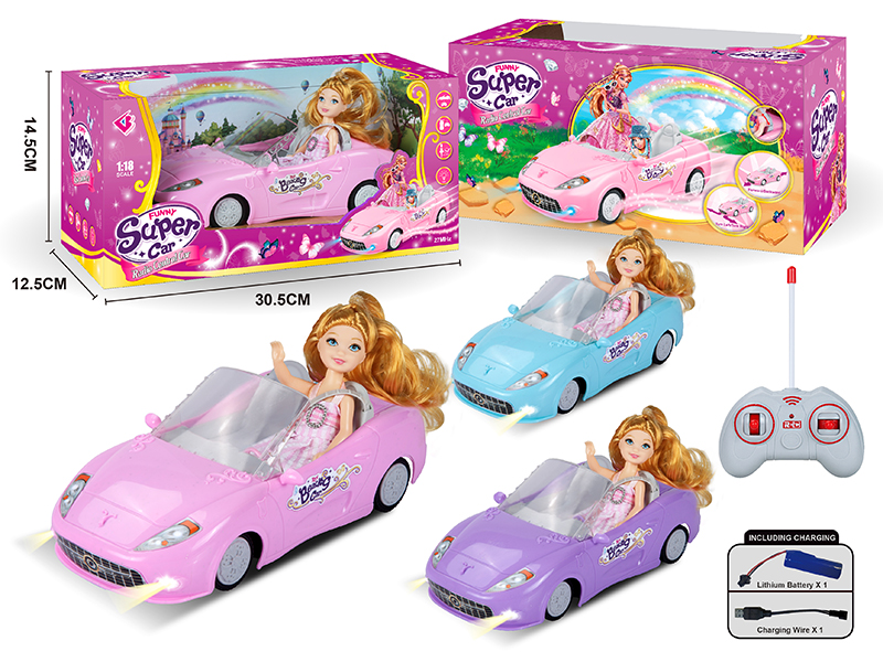 1:18 4-Channel Remote Control Car With Doll