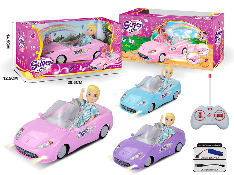 1:18 4-Channel Remote Control Car With Doll