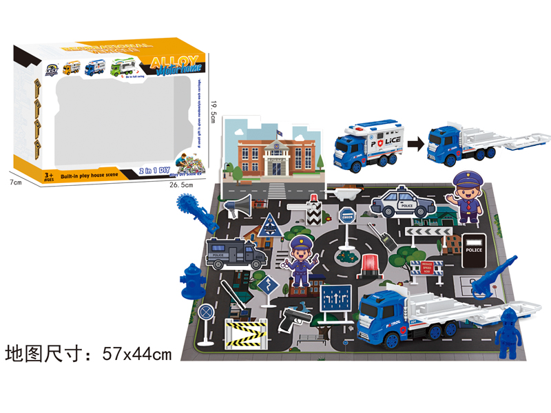 Alloy DIY Theme Scene Motor Home(Police Set)