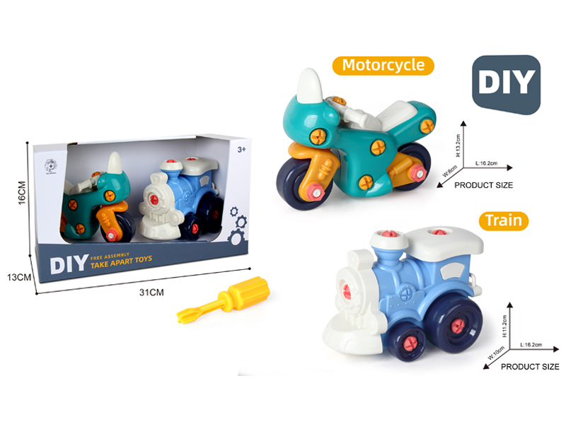 DIY Disassembly Motorcycle+Train