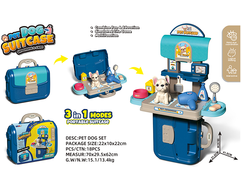 Pet Dog Grooming & Care 3 In 1 Modes Portable Suitcase
