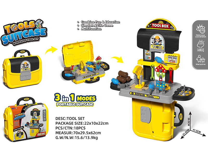 Workshop Tool Set 3 In 1 Modes Portable Suitcase