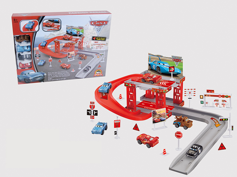 Cars Parking Lot(With 4 Plastic Cars)