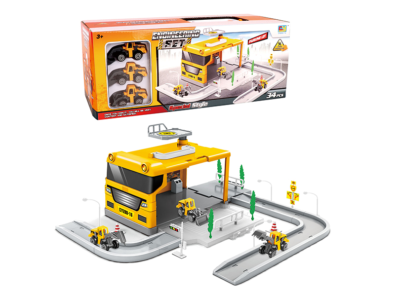Engineering Storage Parking Lot(With 3 Plastic Cars)