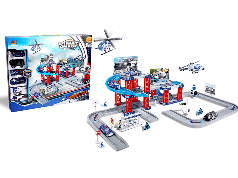 Police Car Parking Lot(With 4 Alloy Cars)