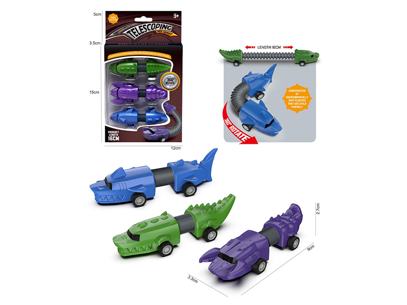 Telescopic Tube Shark Scorpion Crocodile Pull-Back Car