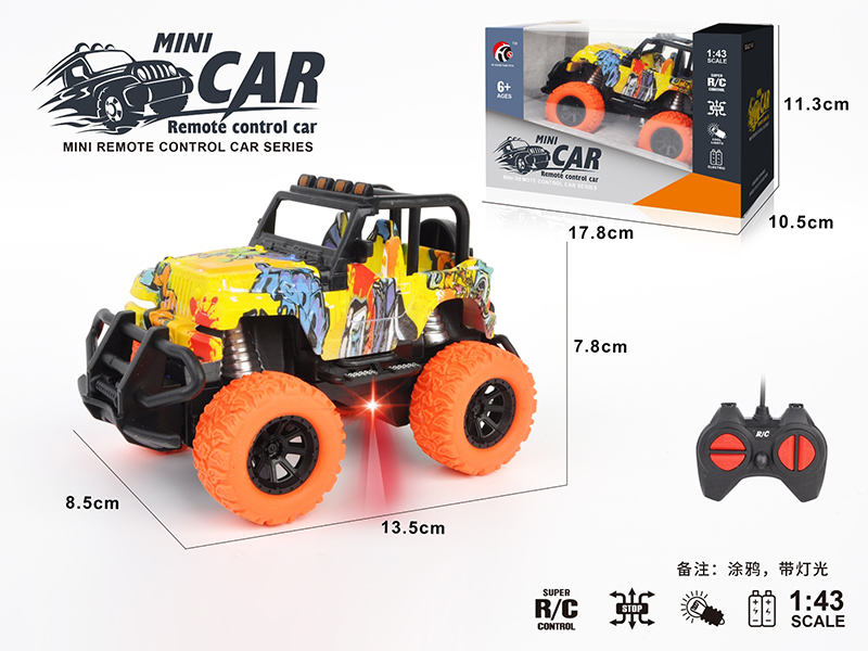 1:43 4-Channel Remote Control Wrangler Off-Road Vehicle(Graffiti)