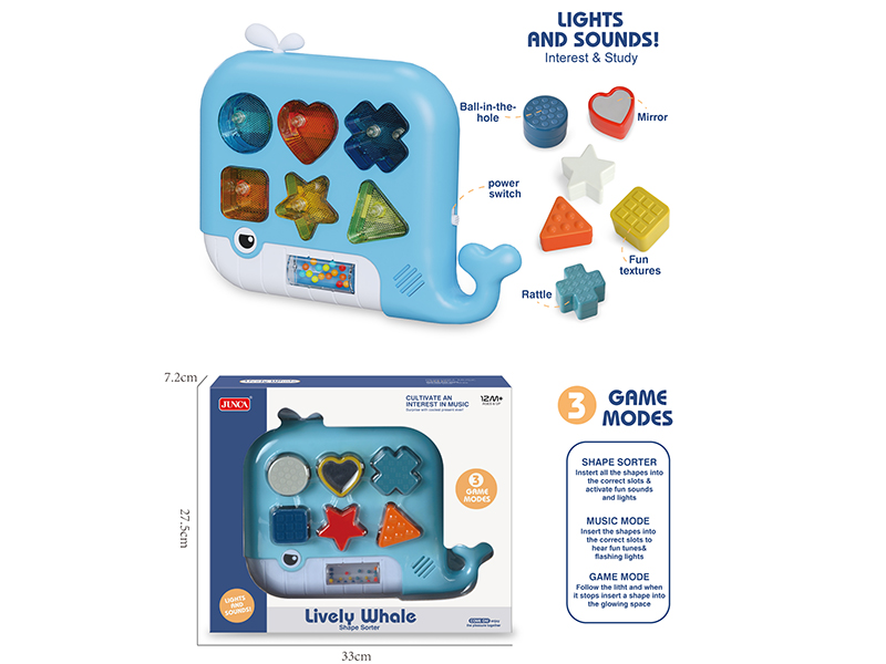 Lively Whale Shape Sorter