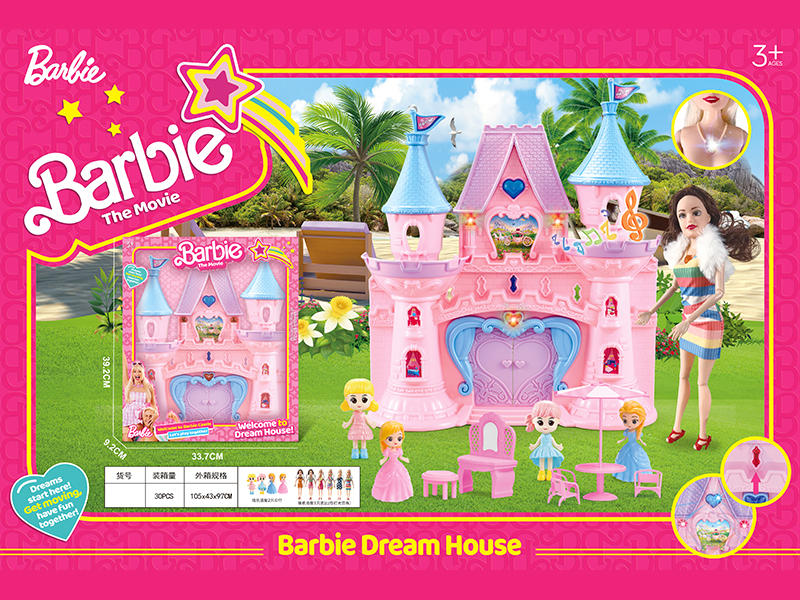 Castle With Doll With Light Music +Princess+Furniture